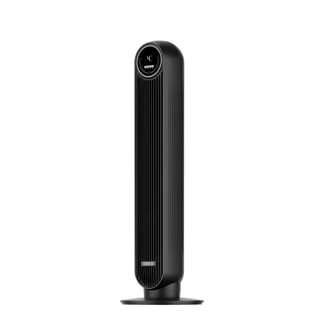 Dreo Nomad One S tower fan, black product-only transparent cutout