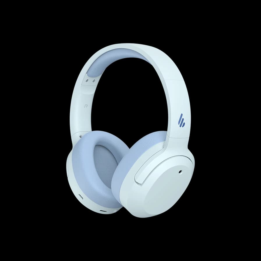 Edifier W820NB blue headphones, complete manufacturer product render.