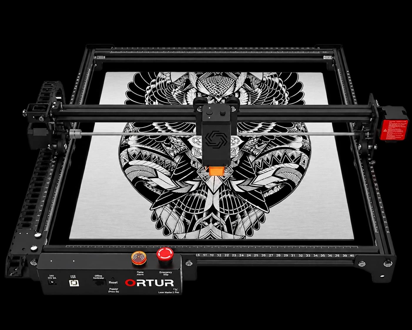 Ortur Laser Master 2 Pro S2 with engraved workpiece