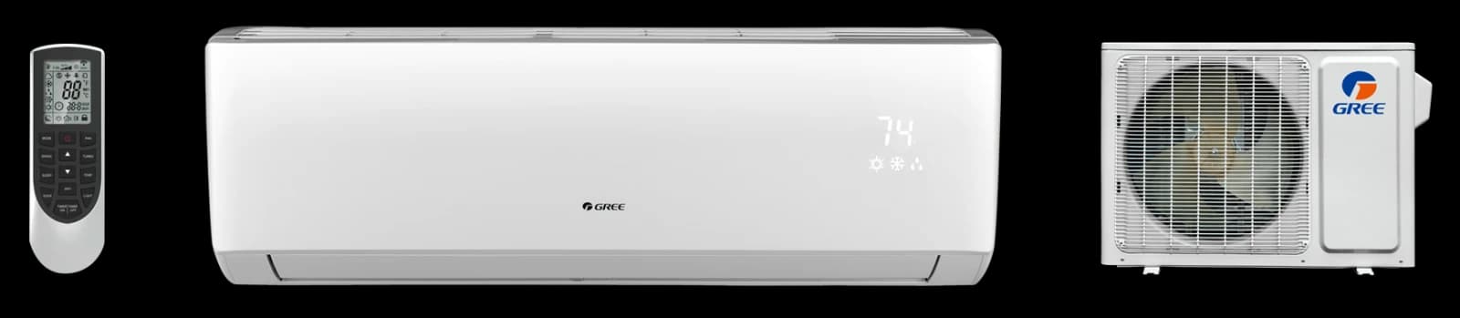 Representative Gree Vireo indoor unit, outdoor unit and remote