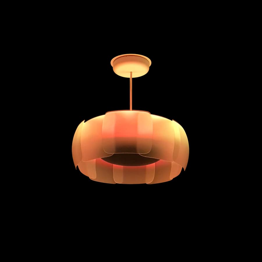 Luke Roberts Luvo complete installed lamp with optional Bloom shade