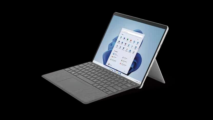 Surface Pro 8 LTE Advanced with keyboard and kickstand, from the 2023 business catalog