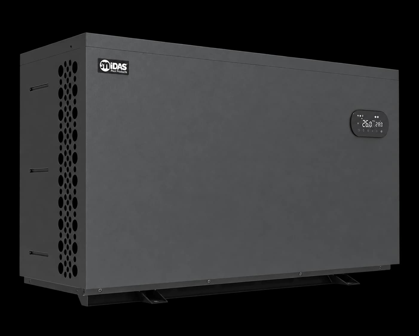 MIDAS MIDA.Cosma pool heat pump, front and side