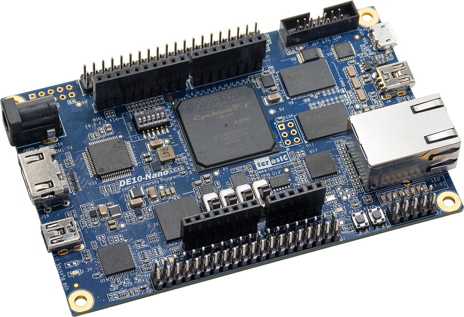 Terasic DE10-Nano FPGA development board used as the base of MiSTer