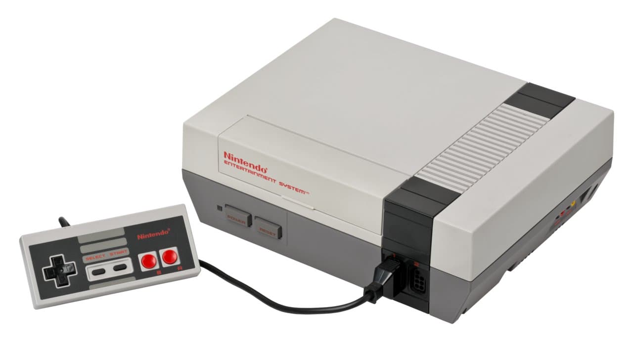 Nintendo Entertainment System front-loading console and controller