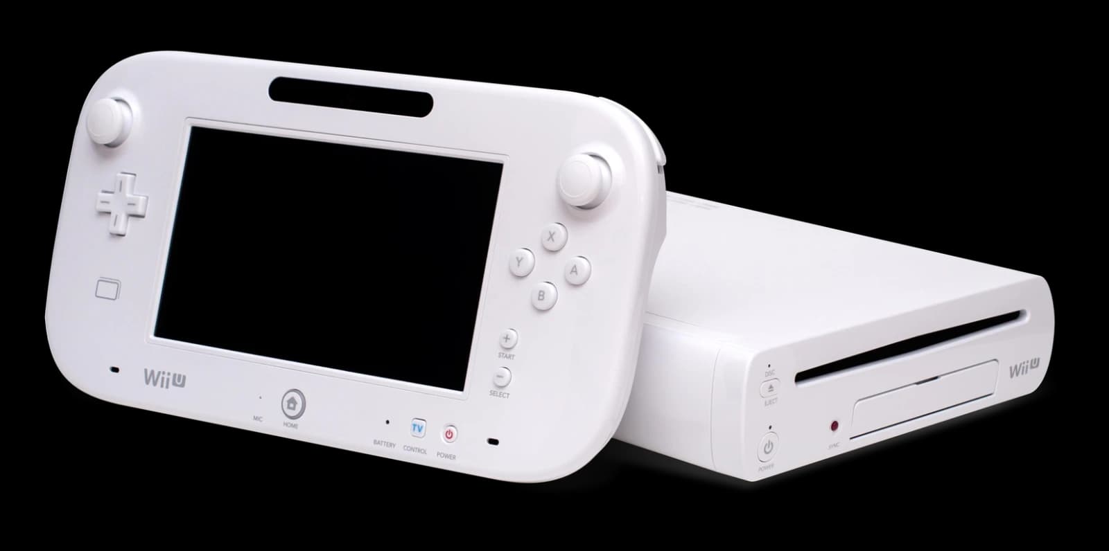 Nintendo Wii U console and its GamePad on a transparent background