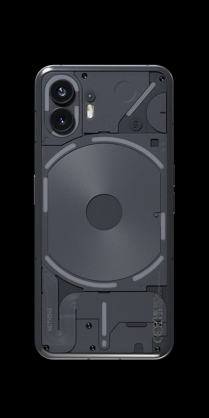 Nothing Phone (2), rear view in dark gray