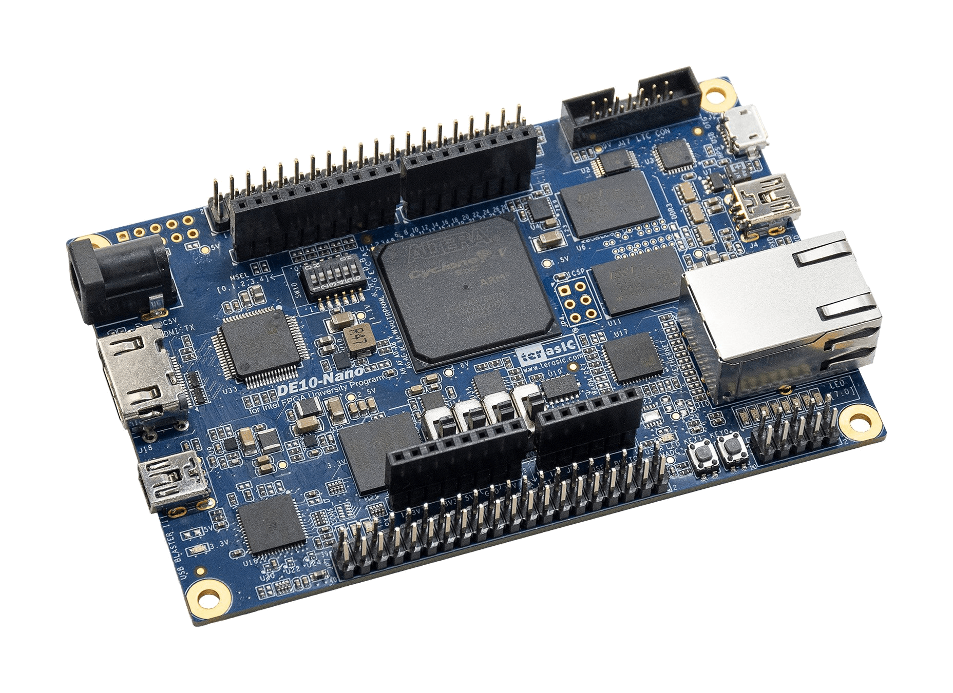 Terasic DE10-Nano FPGA development board used as the base of MiSTer