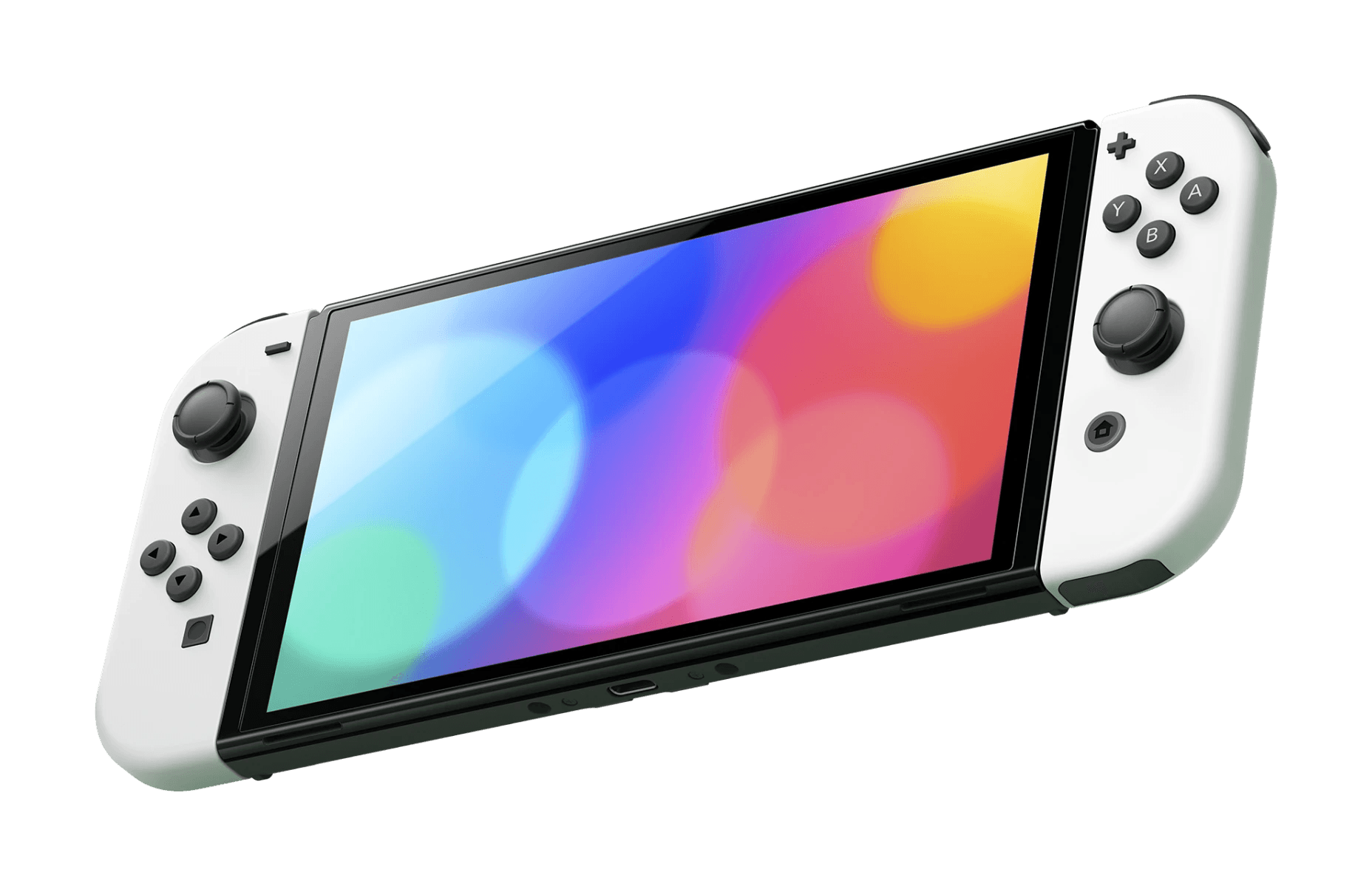 Nintendo Switch OLED with white Joy-Con controllers