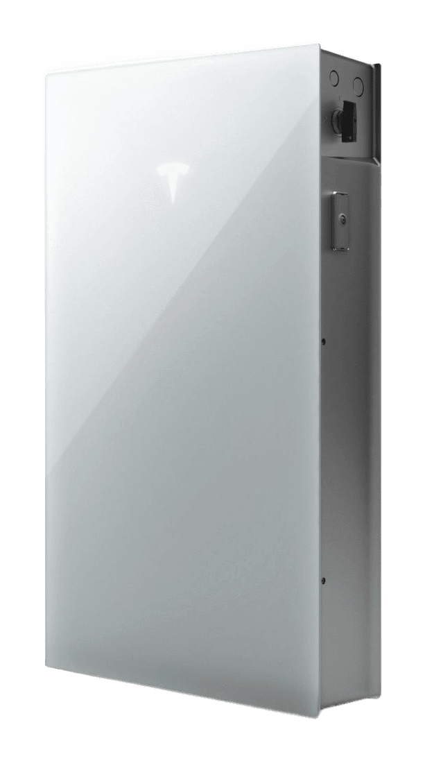 Tesla Powerwall 3 home battery in three-quarter view.