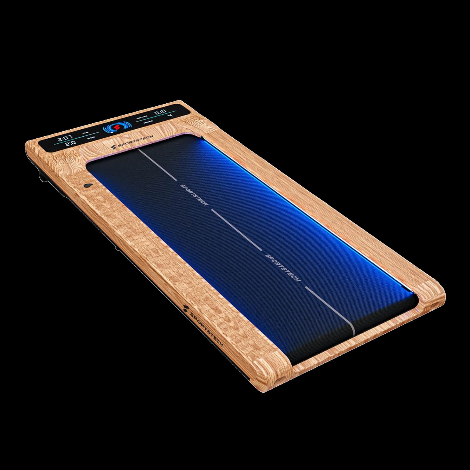 Sportstech sWalk walking pad, complete angled product view