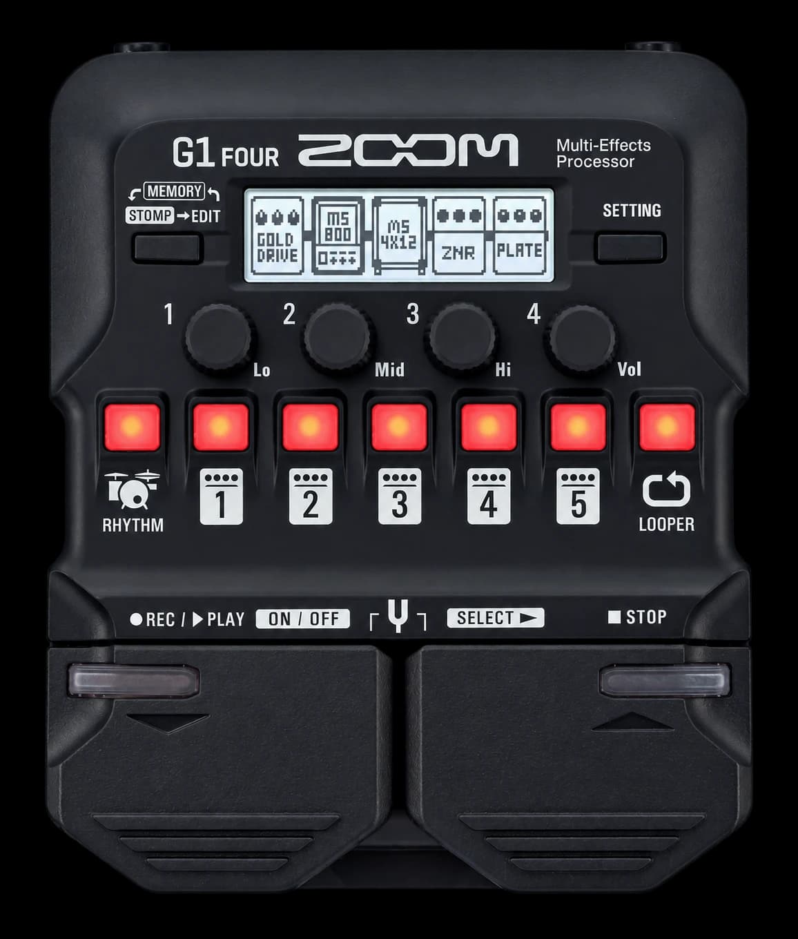 Zoom G1 FOUR viewed from above