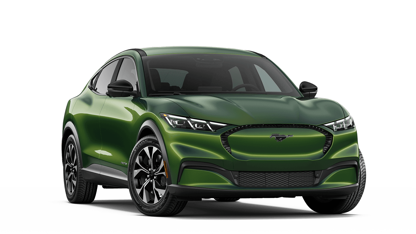 Official green 2026 Ford Mustang Mach-E product cutout on a transparent background