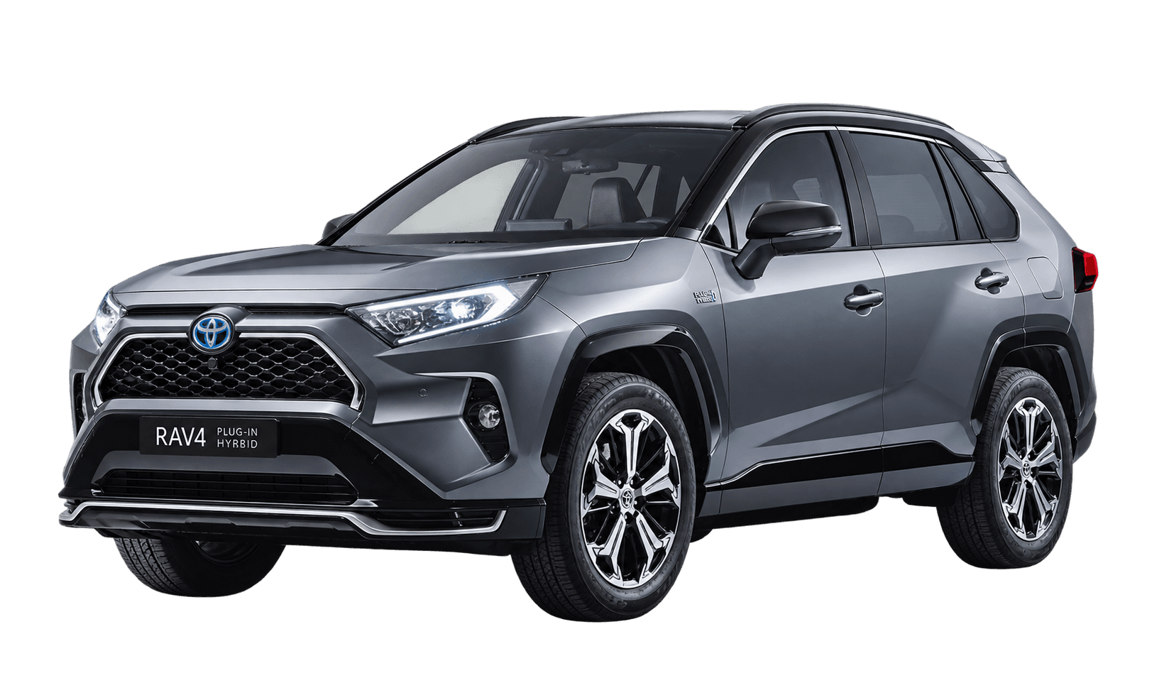 Toyota RAV4 Plug-in Hybrid alone on a plain gray studio background